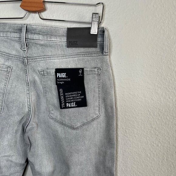 Paige Mens Normandie Jeans 29x34 Grumman Straight Leg Gray Denim - Picture 7 of 10